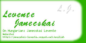 levente janecskai business card